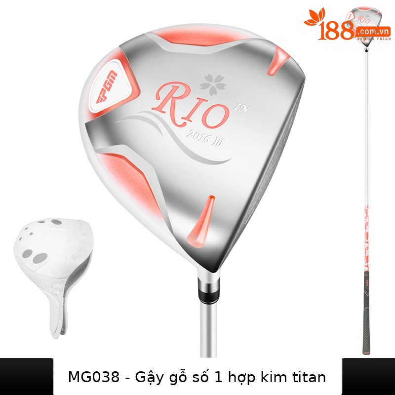 Gậy đánh golf PGM RIO số 1 gỗ titan cho nữ, thân carbon siêu nhẹ, dài 111.76 cm — Trắng Hồng-nữ số 1 gỗ, White Pink-Ladies #3 Wood (không có bao thanh), White Pink-Ladies #5 Wood (không có bao thanh), Trắng hồng-nữ #4H gậy sắt (không kèm bộ gậy)