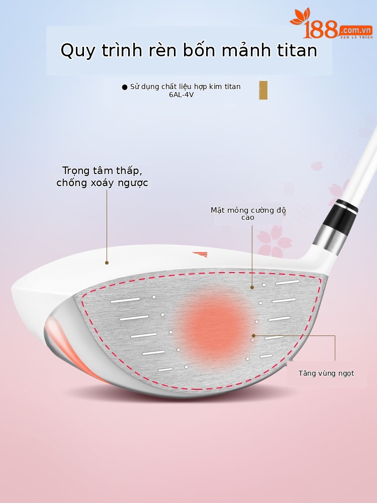 Gậy đánh golf PGM RIO số 1 gỗ titan cho nữ, thân carbon siêu nhẹ, dài 111.76 cm — Trắng Hồng-nữ số 1 gỗ, White Pink-Ladies #3 Wood (không có bao thanh), White Pink-Ladies #5 Wood (không có bao thanh), Trắng hồng-nữ #4H gậy sắt (không kèm bộ gậy)