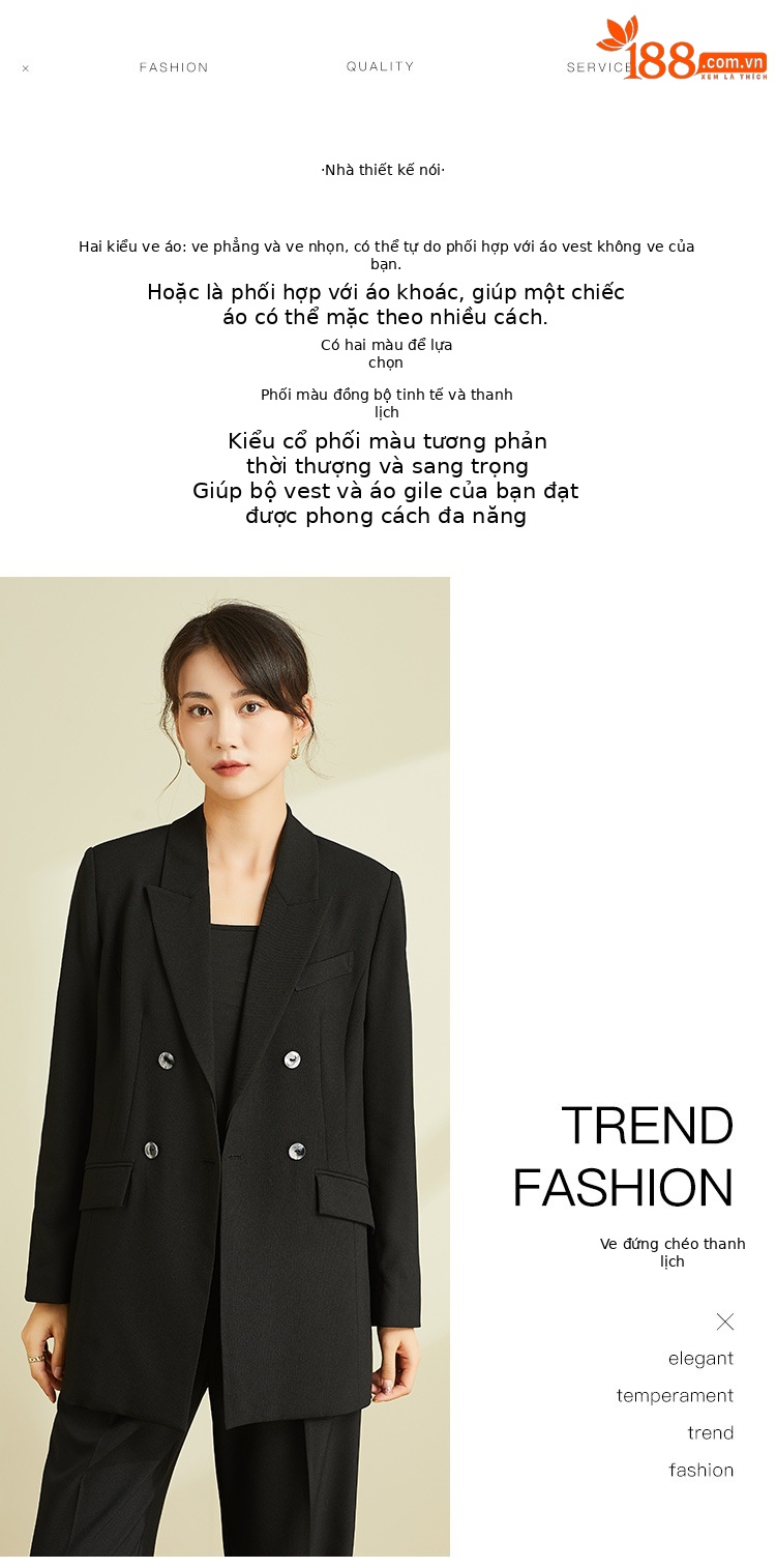 Áo blazer nam cổ chữ V thiết kế dây buộc, chất liệu vân, form slim — Màu Đen (không có cổ áo) chi tiết 15