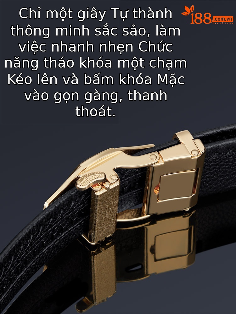 Thắt lưng nam công sở khóa tự động Emperor Paul da bò cao cấp — 120cm, 130cm, 110cm, 125cm chi tiết 4