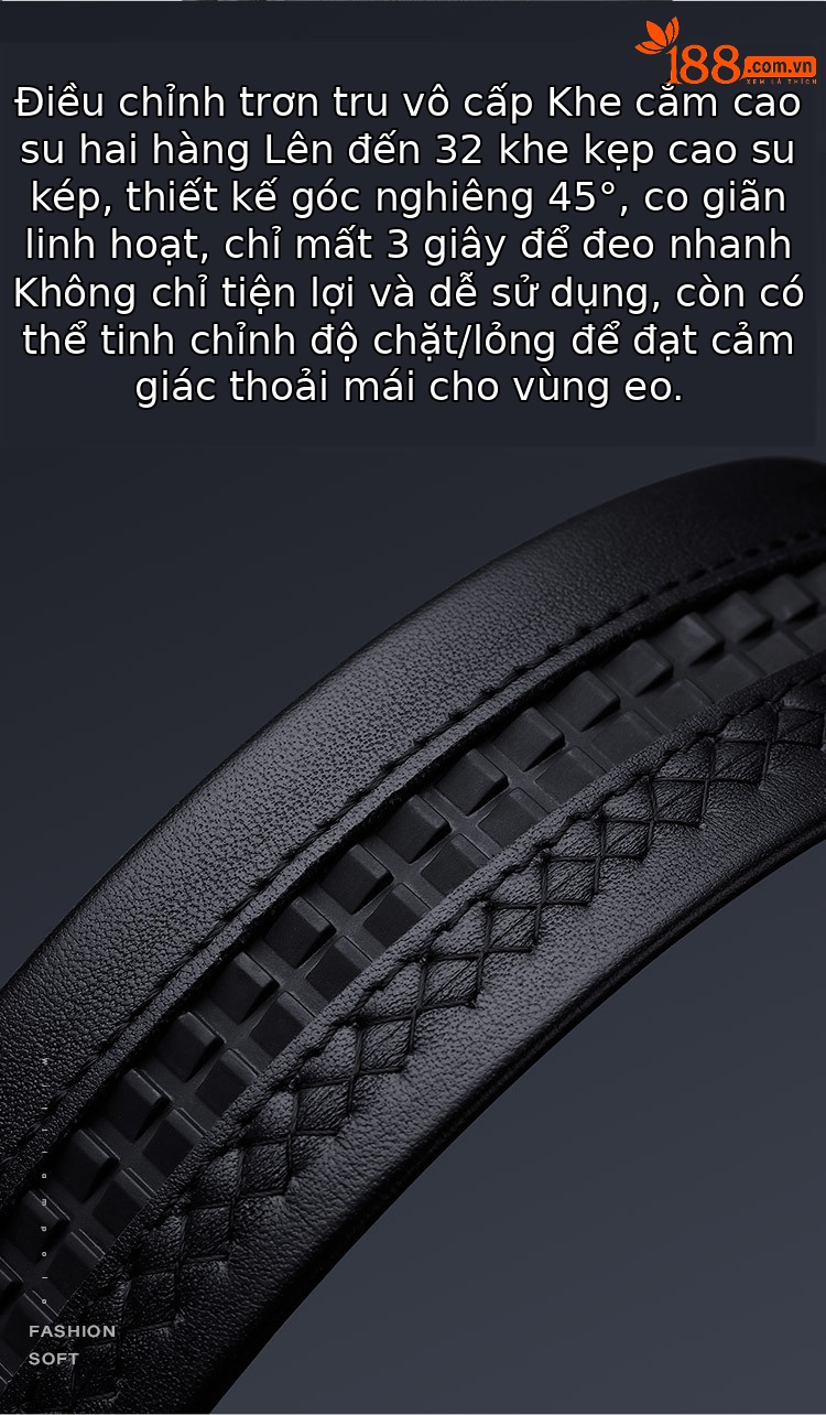 Thắt lưng nam da bò thật khóa tự động Emperor Paul — 120cm, 130cm, 110cm, 125cm chi tiết 9