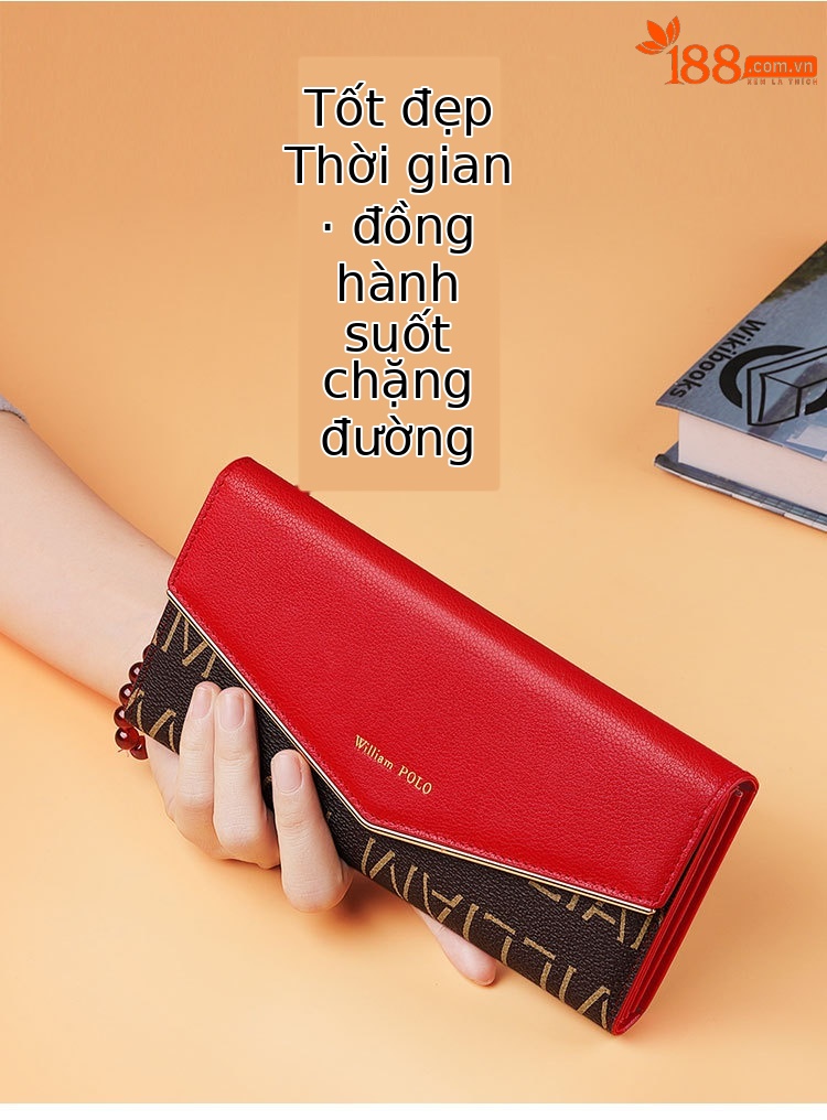 Ví nữ Emperor Paul nhiều thẻ khóa tháp thời trang chi tiết 2