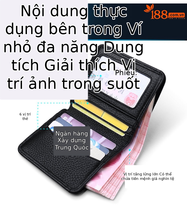 Ví da bò nam công sở Emperor Paul nhiều khe thẻ chi tiết 6