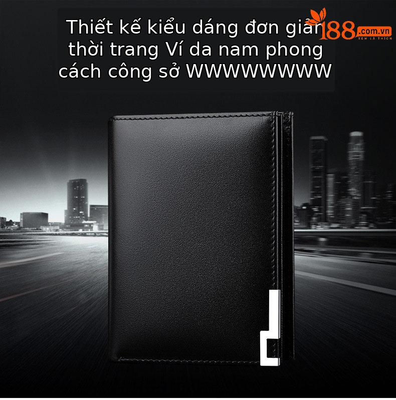Ví da bò nam khóa kéo nhiều ngăn thẻ phong cách đơn giản chi tiết 1