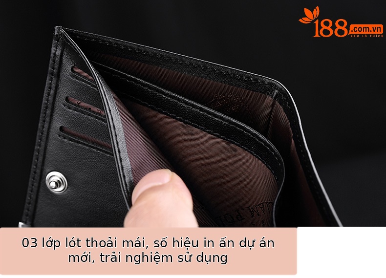 Ví da bò nam khóa kéo nhiều ngăn thẻ phong cách đơn giản chi tiết 22