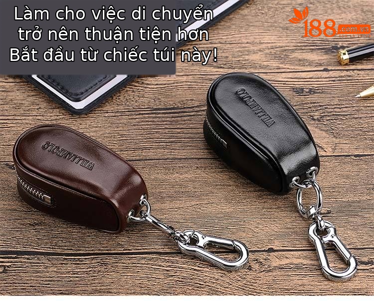 Ví đựng chìa khóa da bò nam công sở Emperor Paul khóa kéo chi tiết 1