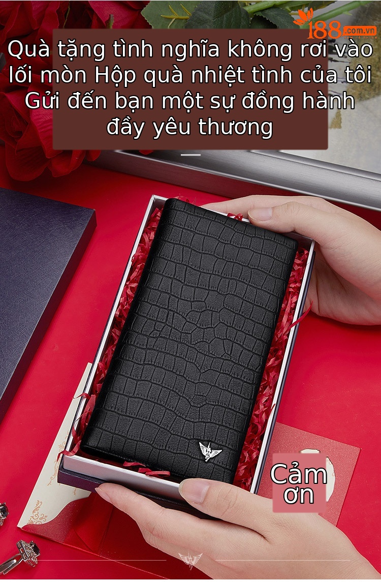 Ví da bò nam dài nhiều khe thẻ Emperor Paul – phong cách công sở chi tiết 6
