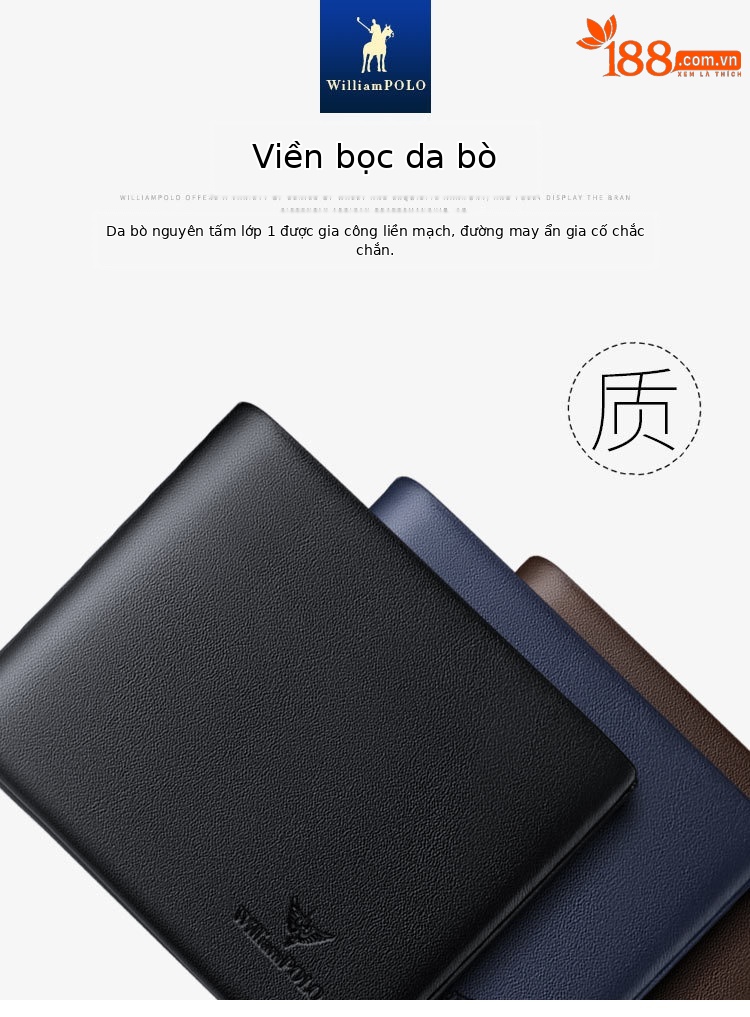 Ví da nam ngắn gập mini da bò thật cao cấp 2024 chi tiết 7