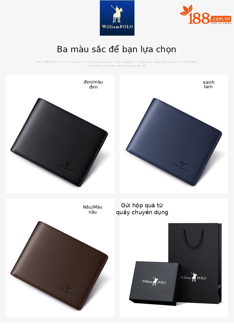 Ví da nam ngắn gập mini da bò thật cao cấp 2024 chi tiết 9