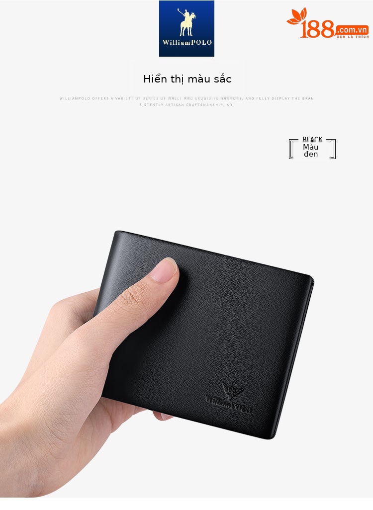Ví da nam ngắn gập mini da bò thật cao cấp 2024 chi tiết 10