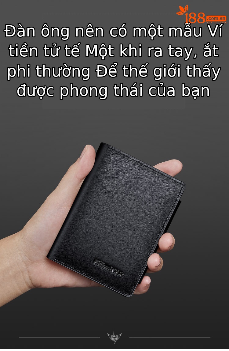 Ví nam da bò cao cấp Emperor Paul dáng dài nhiều khe thẻ chi tiết 1
