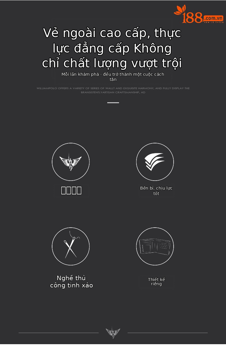 Ví nam da bò cao cấp Emperor Paul dáng dài nhiều khe thẻ chi tiết 2