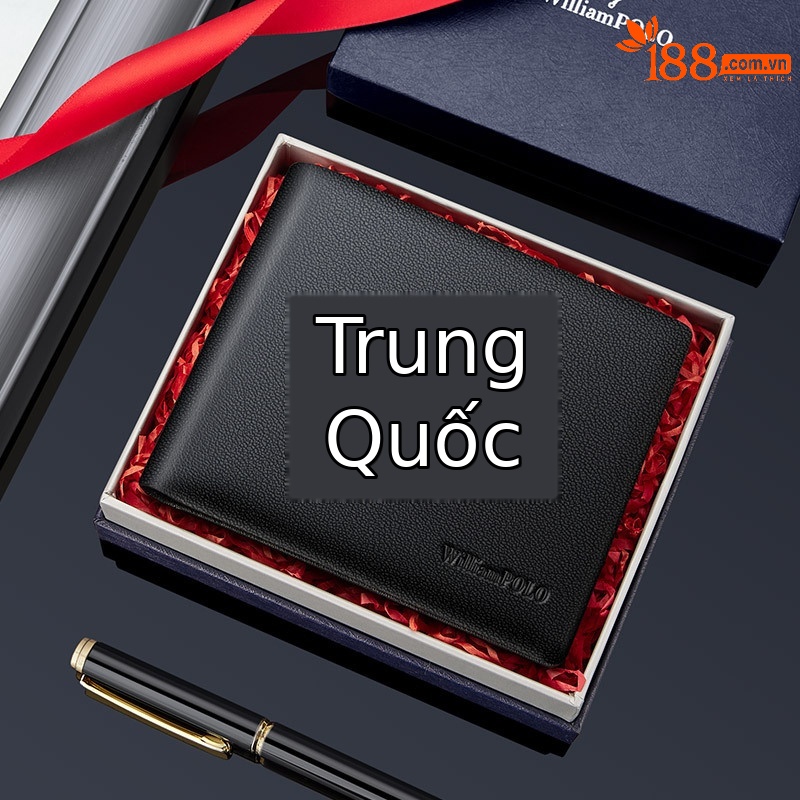 Ví da bò nam công sở Emperor Paul dài nhiều khe thẻ phong cách dân tộc