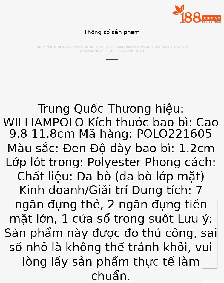 Ví da bò nam công sở Emperor Paul dài nhiều khe thẻ phong cách dân tộc chi tiết 13
