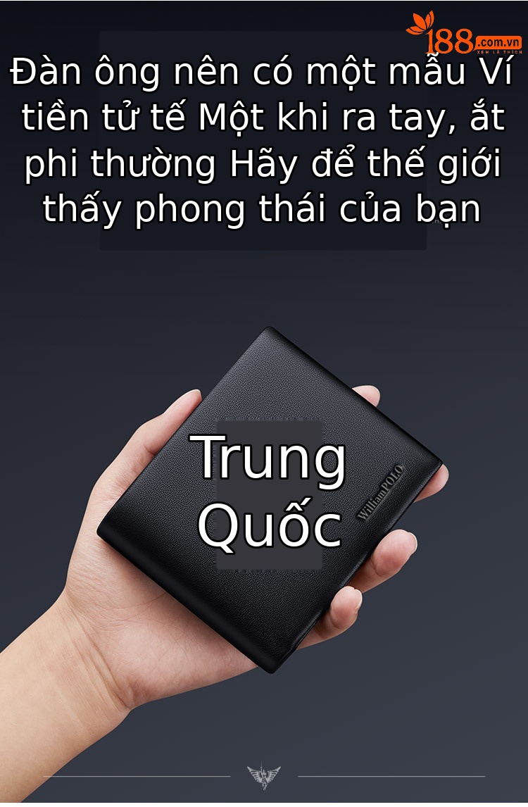 Ví da bò nam công sở Emperor Paul dài nhiều khe thẻ phong cách dân tộc chi tiết 2