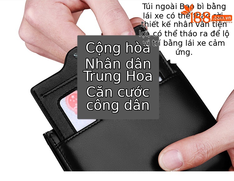 Ví nam ngắn da bò thật Hoàng Đế Paul – gập mini đựng tiền xu và giấy phép lái xe chi tiết 6