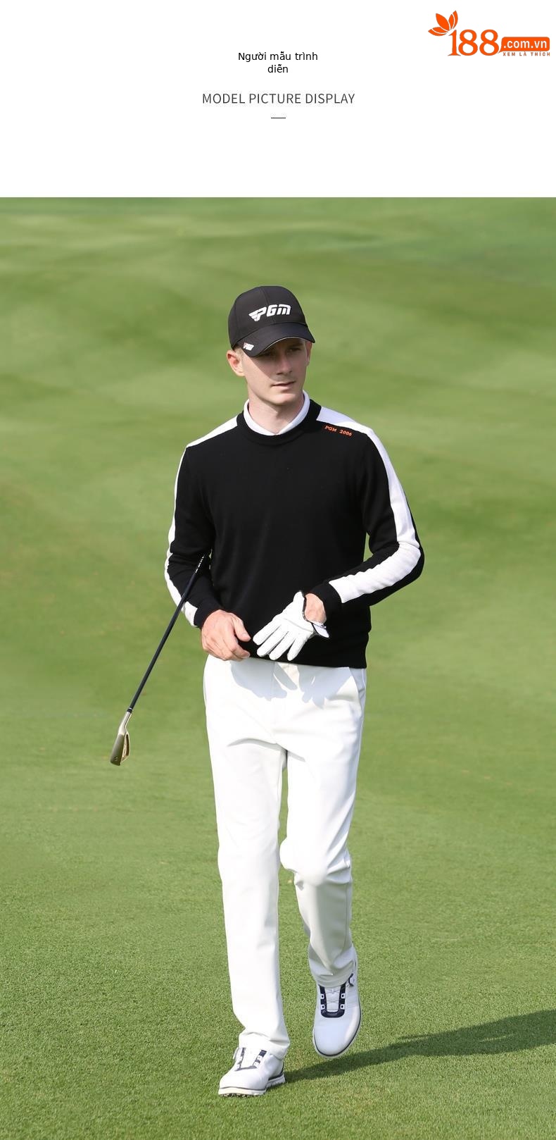 Quần thể thao golf nam dài ống suông vải co giãn PGM — KUZ136-Màu đen, KUZ136-màu xanh hải quân, KUZ136-màu trắng, KUZ136-màu đỏ chi tiết 6