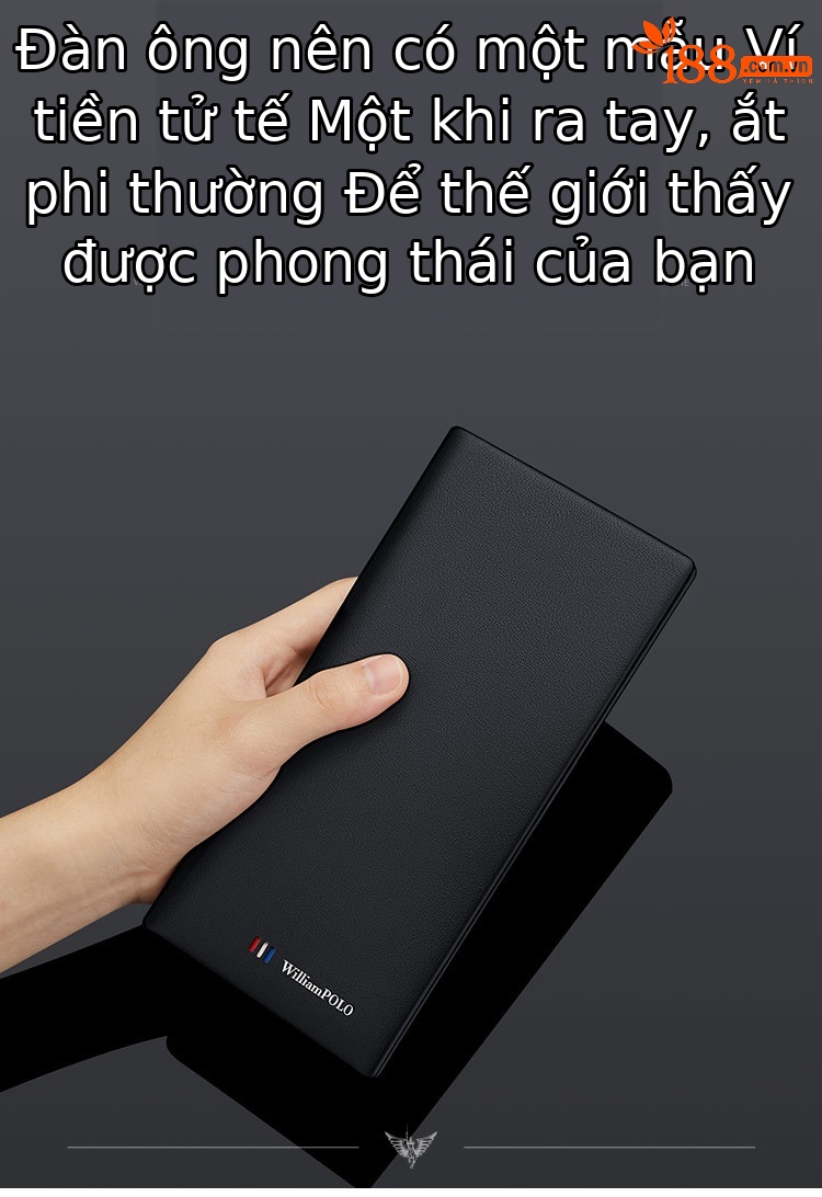 Ví nam da bò cao cấp Emperor Paul nhiều ngăn thẻ phong cách công sở chi tiết 2