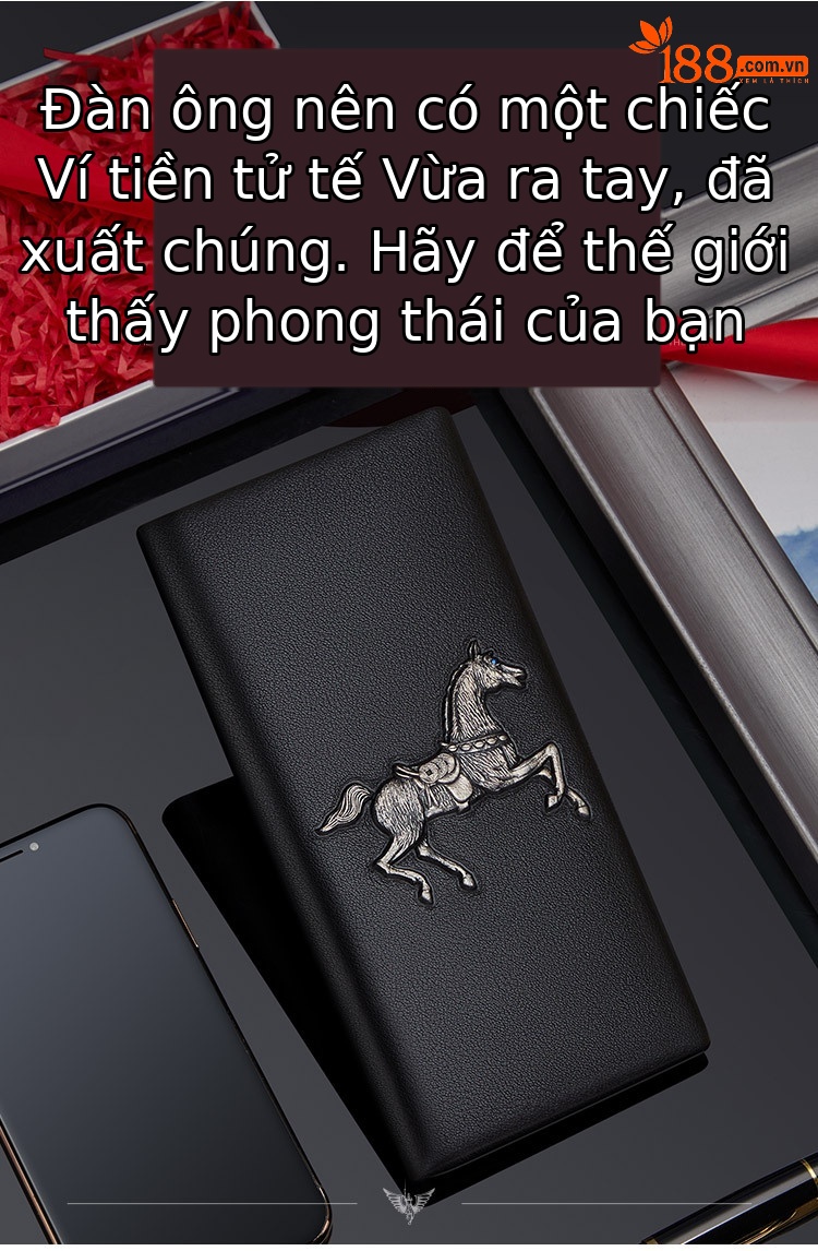 Ví da bò nam dáng dài Emperor Paul – da bò lớp đầu tiên, phong cách công sở thời trang chi tiết 2