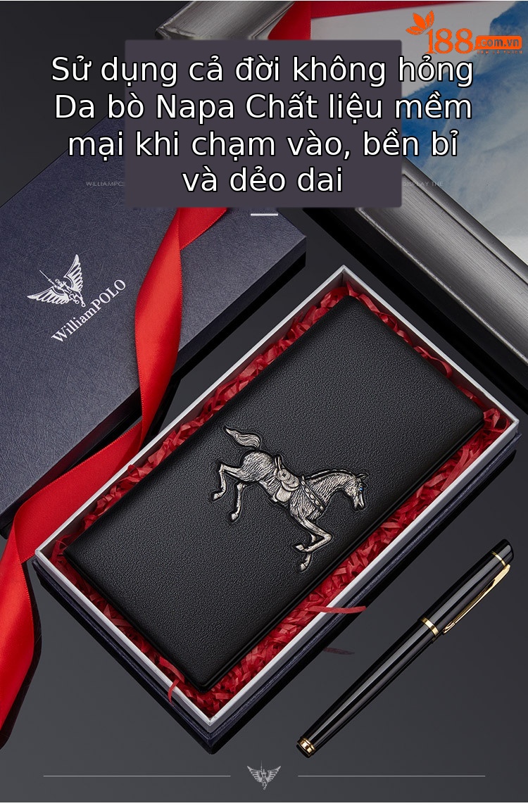 Ví da bò nam dáng dài Emperor Paul – da bò lớp đầu tiên, phong cách công sở thời trang chi tiết 4