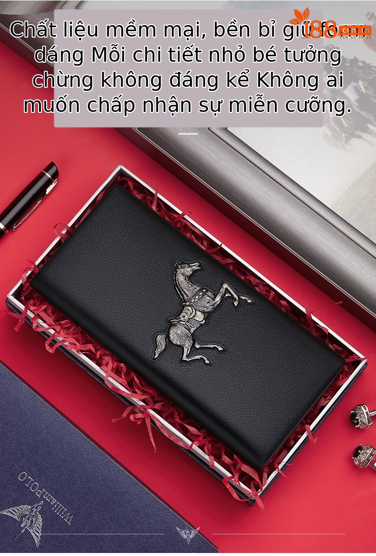 Ví da bò nam dáng dài Emperor Paul – da bò lớp đầu tiên, phong cách công sở thời trang chi tiết 7