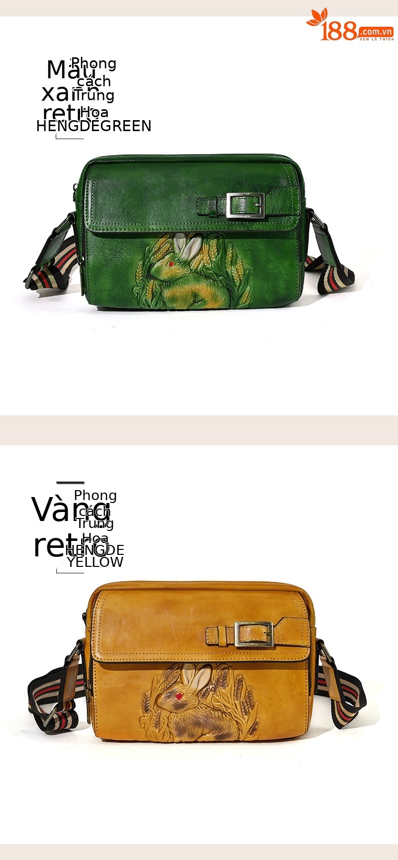 Túi đeo chéo da bò nguyên tấm vẽ tay thủ công phong cách retro nghệ thuật — Màu nâu cổ điển, Màu xanh lá cổ điển, Màu xám cổ điển, Màu vàng cổ điển chi tiết 10