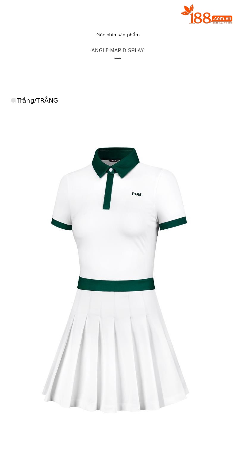 Váy golf nữ xếp ly ôm dáng phối quần short chống hở — QZ078-Trắng (với quần trắng), QZ078-Đen (với quần đen) chi tiết 6