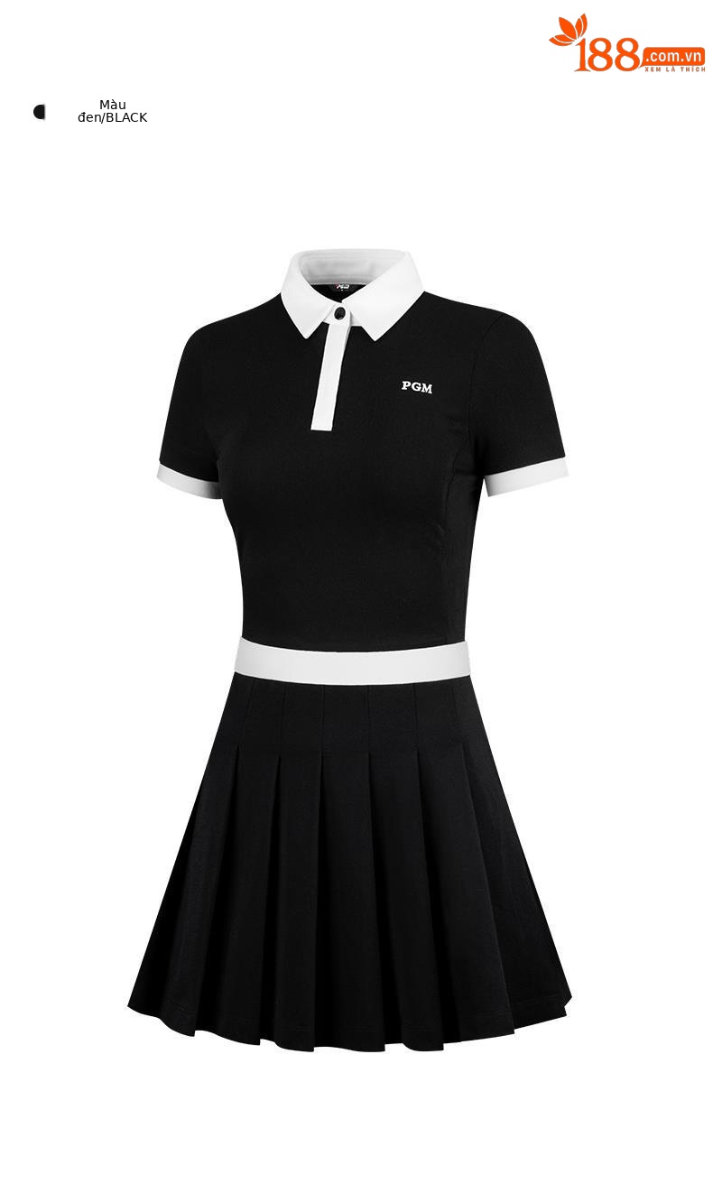 Váy golf nữ xếp ly ôm dáng phối quần short chống hở — QZ078-Trắng (với quần trắng), QZ078-Đen (với quần đen) chi tiết 11