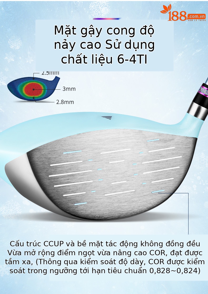 Bộ gậy golf thiếu niên PGM chứng nhận R&A USGA dành cho bé gái – hợp kim titan — 14 thanh carbon cao 168-175cm, 14 thanh carbon cao 160-168cm, 14 thanh carbon cao 152-160cm, 14 thanh carbon cao 145-152cm chi tiết 6