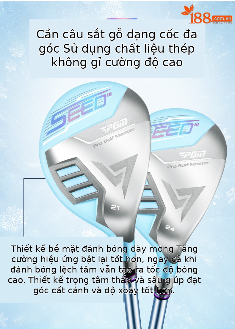 Bộ gậy golf thiếu niên PGM chứng nhận R&A USGA dành cho bé gái – hợp kim titan — 14 thanh carbon cao 168-175cm, 14 thanh carbon cao 160-168cm, 14 thanh carbon cao 152-160cm, 14 thanh carbon cao 145-152cm chi tiết 7