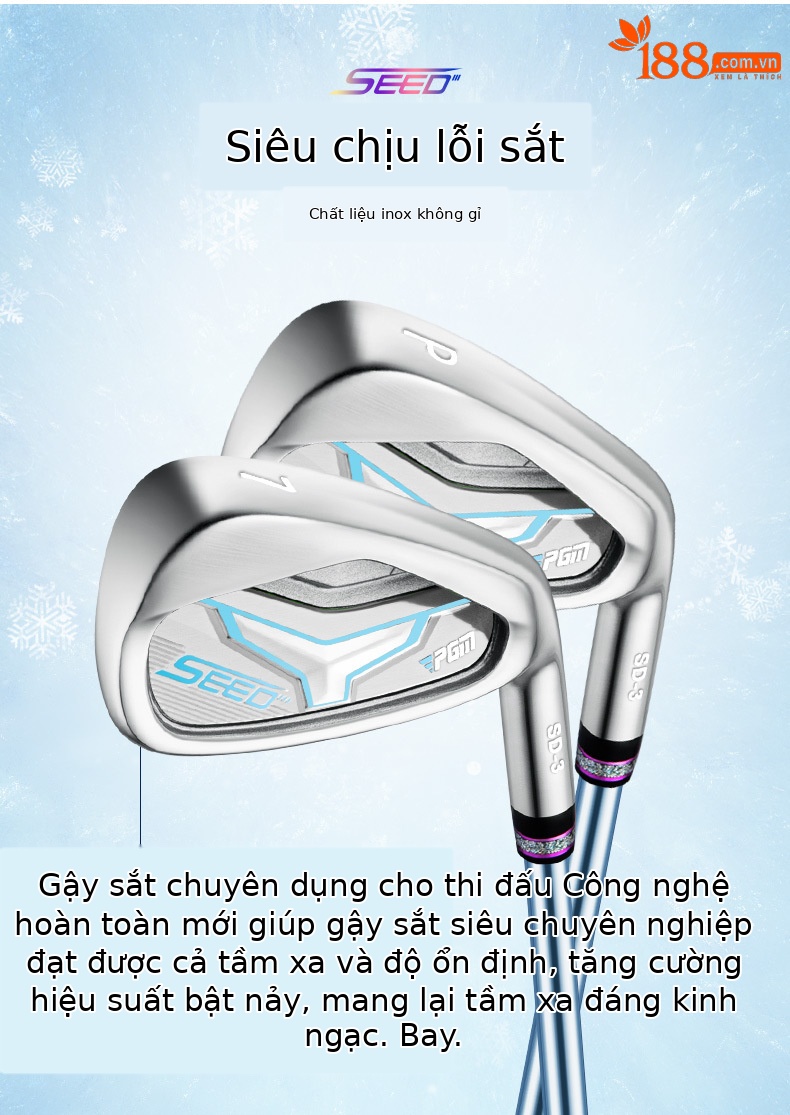 Bộ gậy golf thiếu niên PGM chứng nhận R&A USGA dành cho bé gái – hợp kim titan — 14 thanh carbon cao 168-175cm, 14 thanh carbon cao 160-168cm, 14 thanh carbon cao 152-160cm, 14 thanh carbon cao 145-152cm chi tiết 9