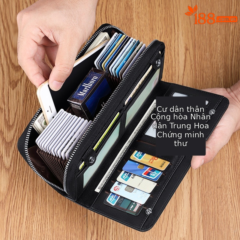 Ví card holder da bò cao cấp Emperor Paul nhiều ngăn dung tích lớn