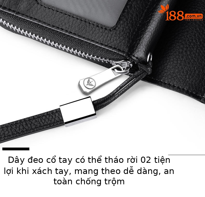 Ví card holder da bò cao cấp Emperor Paul nhiều ngăn dung tích lớn chi tiết 8