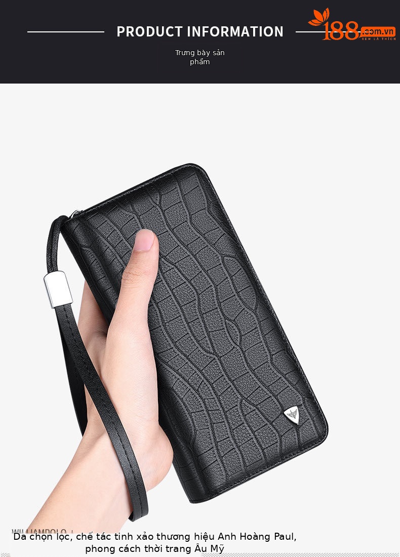 Ví card holder da bò cao cấp Emperor Paul nhiều ngăn dung tích lớn chi tiết 11