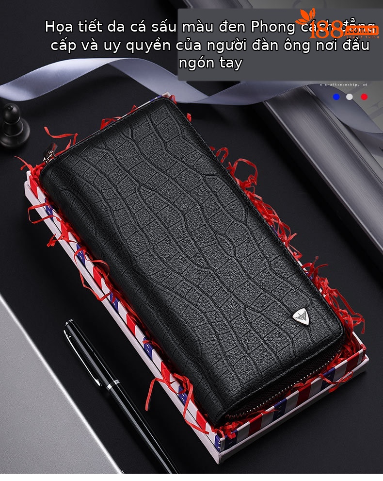 Ví card holder da bò cao cấp Emperor Paul nhiều ngăn dung tích lớn chi tiết 14