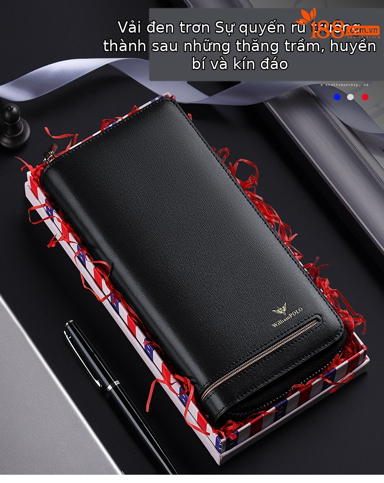 Ví card holder da bò cao cấp Emperor Paul nhiều ngăn dung tích lớn chi tiết 18