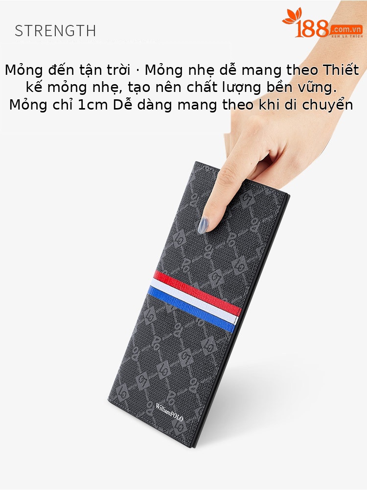 Ví nam dài PVC Emperor Paul nhiều ngăn thẻ phong cách công sở chi tiết 4