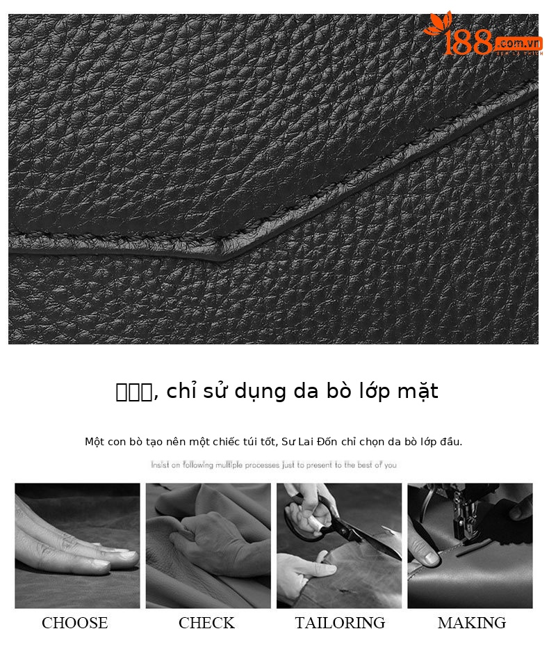 Túi xách tay nam da bò thật đựng laptop 16 inch, phong cách công sở Âu Mỹ — Màu đen chi tiết 4