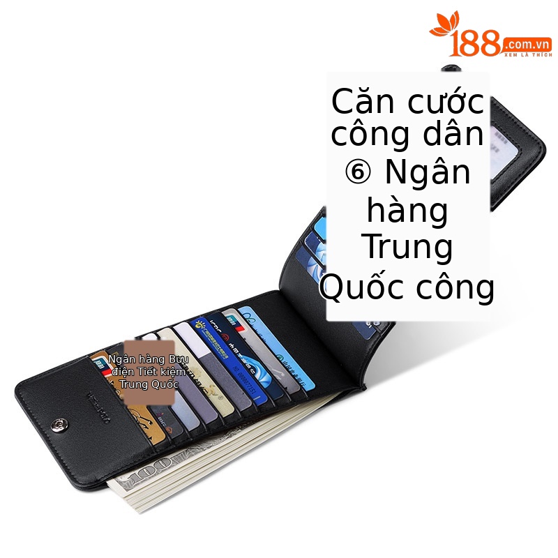 Ví da bò nam nhiều khe thẻ Royal Paul phong cách công sở