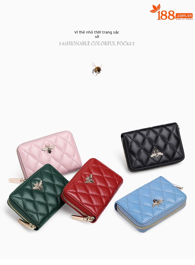 Ví mini nữ nhiều ngăn khóa kéo Emperor Paul phong cách casual chi tiết 8