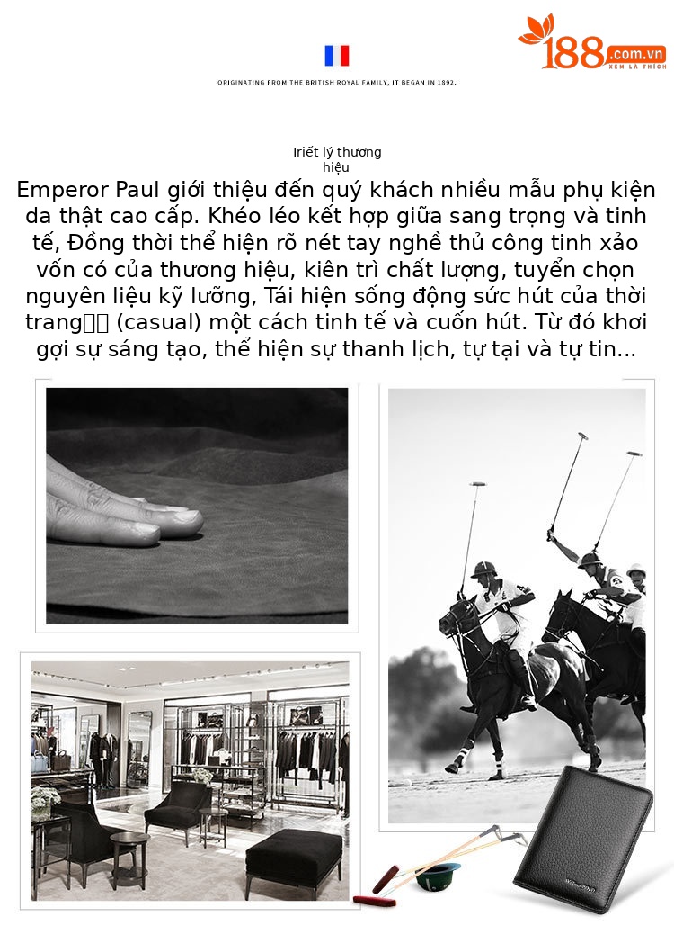 Ví đựng thẻ da bò Emperor Paul phong cách công sở chi tiết 2