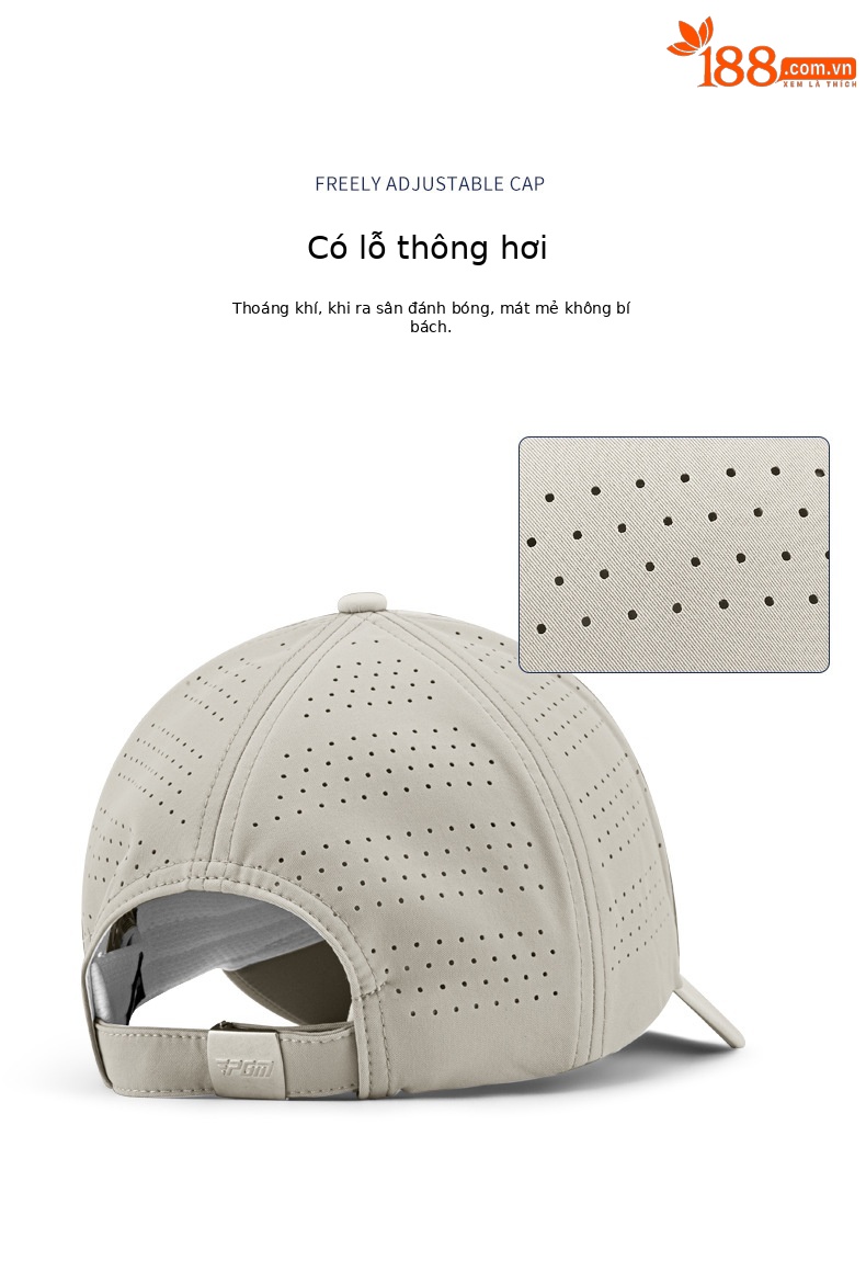 Mũ golf nam PGM chống nắng thoáng khí hút ẩm vành dài 7,3 cm — Mz041-mơ nhạt + kaki, MZ041-Đen + Xám đậm, Mz041-xanh ngọc + Xanh navy chi tiết 4