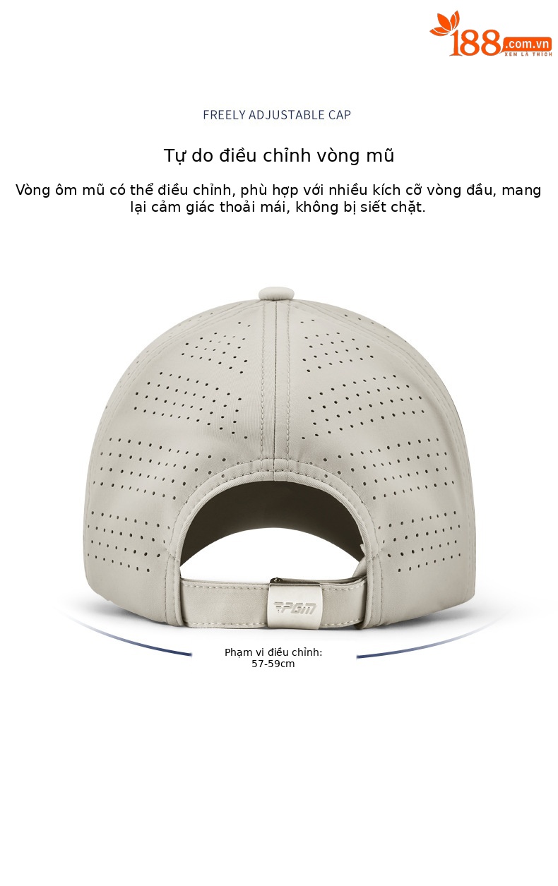 Mũ golf nam PGM chống nắng thoáng khí hút ẩm vành dài 7,3 cm — Mz041-mơ nhạt + kaki, MZ041-Đen + Xám đậm, Mz041-xanh ngọc + Xanh navy chi tiết 5