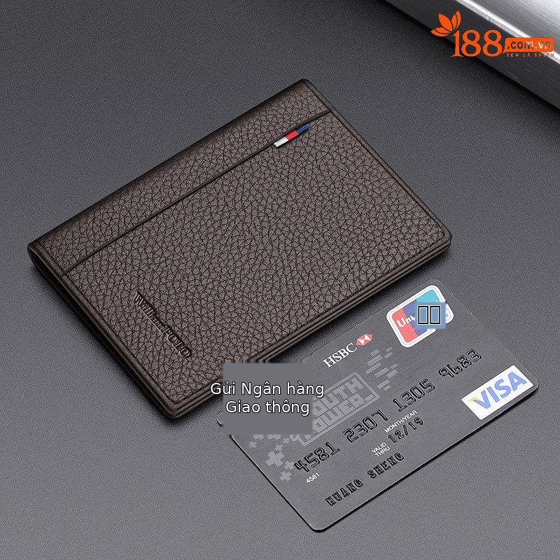 Ví card holder nam da bò Emperor Paul – thẻ đựng thẻ da bò cao cấp