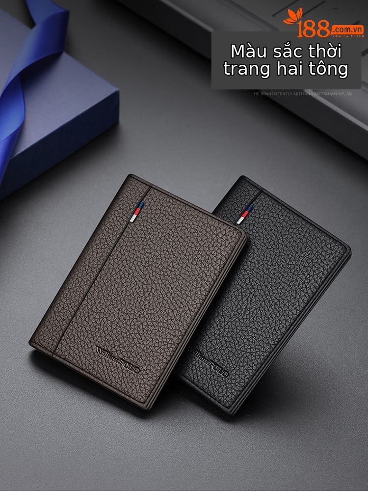 Ví card holder nam da bò Emperor Paul – thẻ đựng thẻ da bò cao cấp chi tiết 3