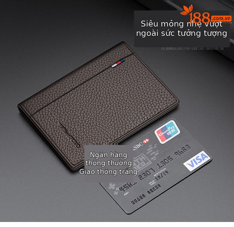 Ví card holder nam da bò Emperor Paul – thẻ đựng thẻ da bò cao cấp chi tiết 5