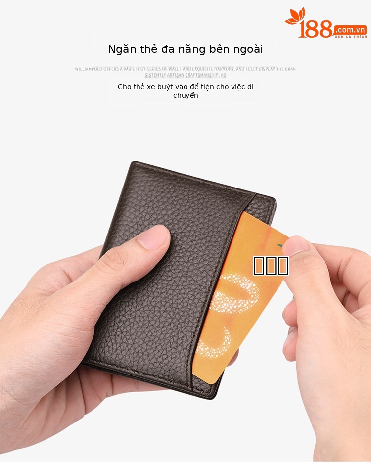 Ví card holder nam da bò Emperor Paul – thẻ đựng thẻ da bò cao cấp chi tiết 6