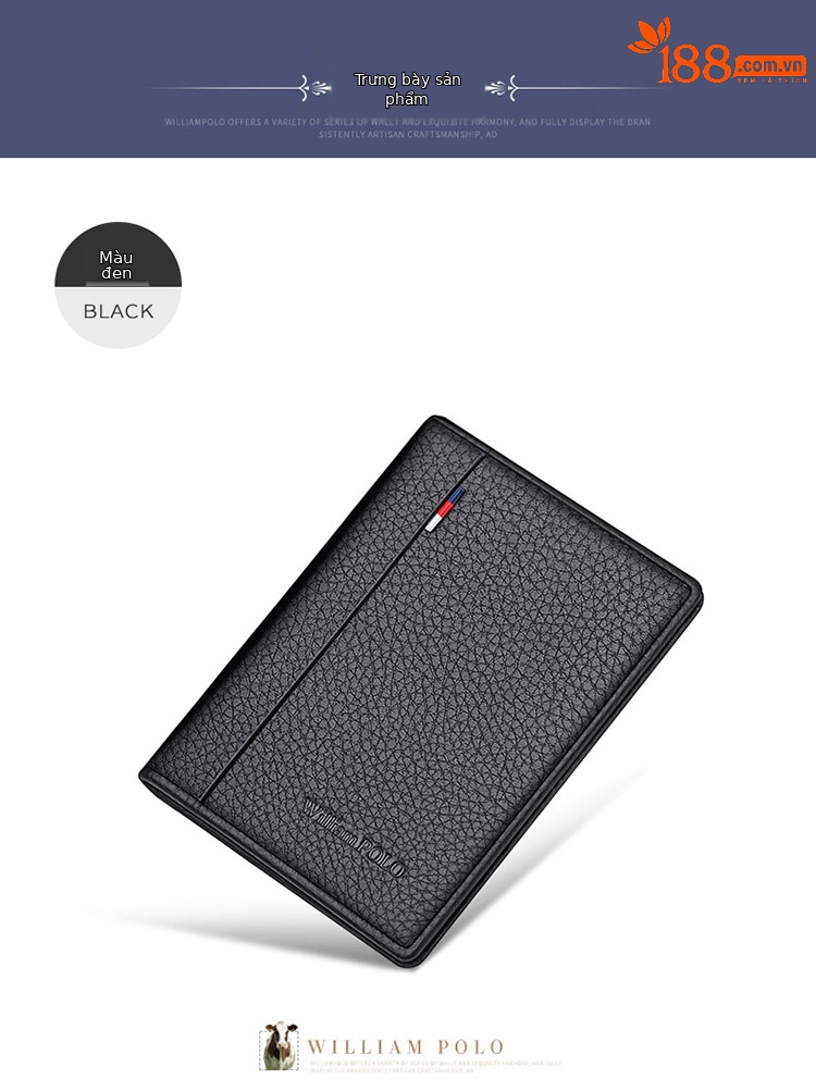 Ví card holder nam da bò Emperor Paul – thẻ đựng thẻ da bò cao cấp chi tiết 8