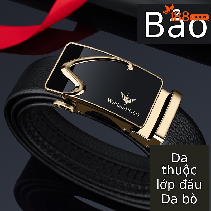 Thắt lưng da nam Emperor Paul mặt gương cao cấp phong cách thời trang công sở — 120cm, 130cm, 110cm, 125cm