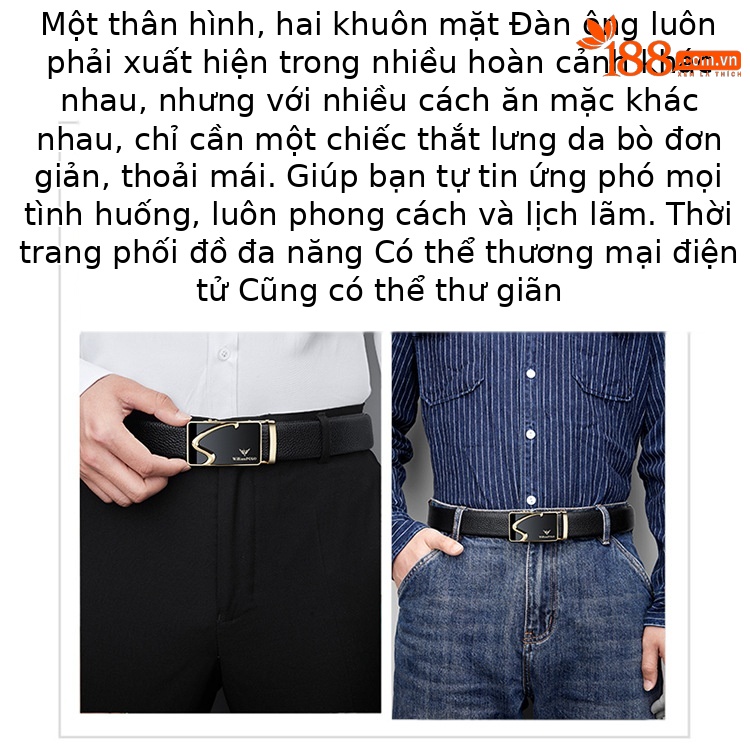 Thắt lưng da nam Emperor Paul mặt gương cao cấp phong cách thời trang công sở — 120cm, 130cm, 110cm, 125cm chi tiết 1